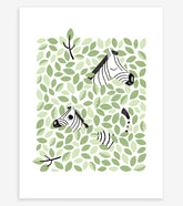 HIDE & SEEK - Affiche enfant - Zèbre et feuilles